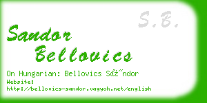 sandor bellovics business card